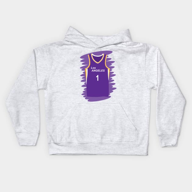 Los Angeles Sparks number 1 uniform Kids Hoodie by GiCapgraphics